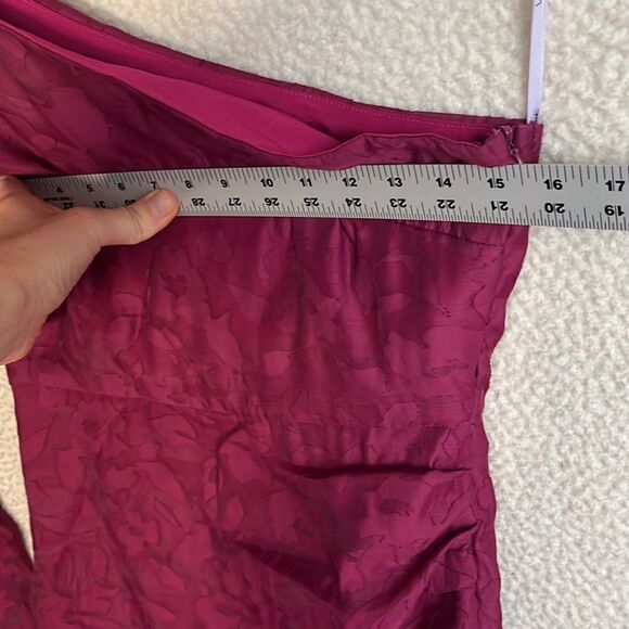 Lulus Dress Womens Small Magenta Burnout Floral Print One‎ Shoulder - Picture 6 of 9